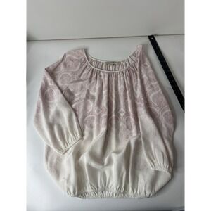 REPEAT Womens S EU 38 100% Silk Pink Ombré Floral Blouse Feminine Coquette Fairy